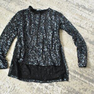 Zara Womens  Long Sleeve  Sequin Top